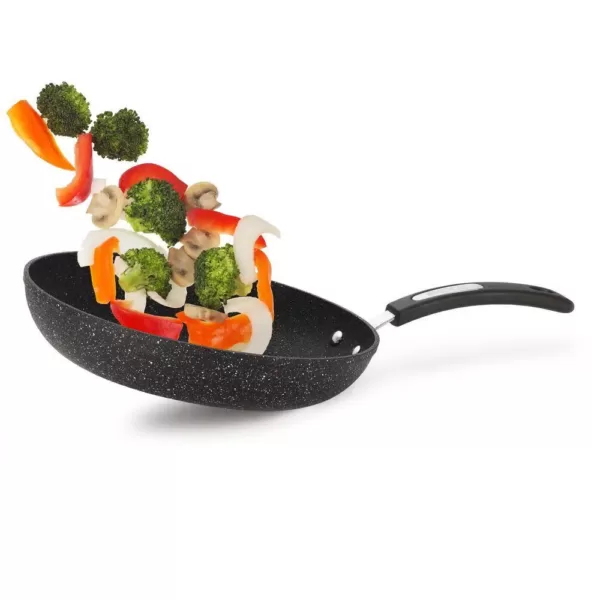 Starfrit Rock 9.5 in. Fry Pan with Bakelite Handle in Black