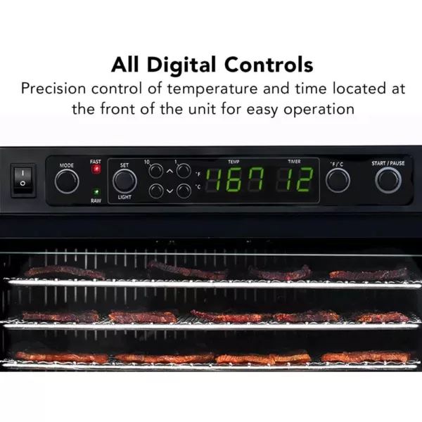 Tribest Sedona Express 11-Tray Black Stainless Steel Food Dehydrator with Built-In Timer