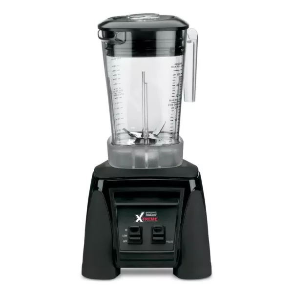 Waring Commercial Xtreme 48 oz. 2-Speed Clear Blender Black with 3.5 HP Blender, Paddle Switches and BPA-Free Copolyester Container