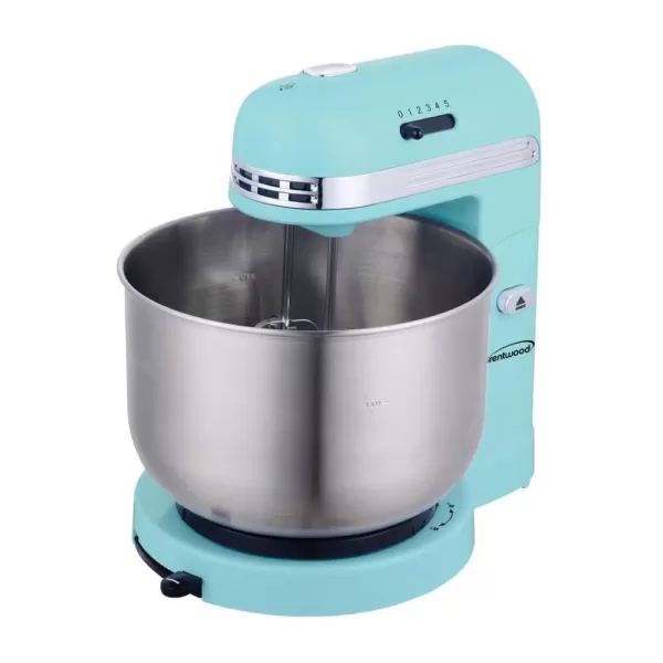 Brentwood Appliances 3 Qt. 5-Speed Blue with Stainless Steel Mixing Bowl Stand Mixer