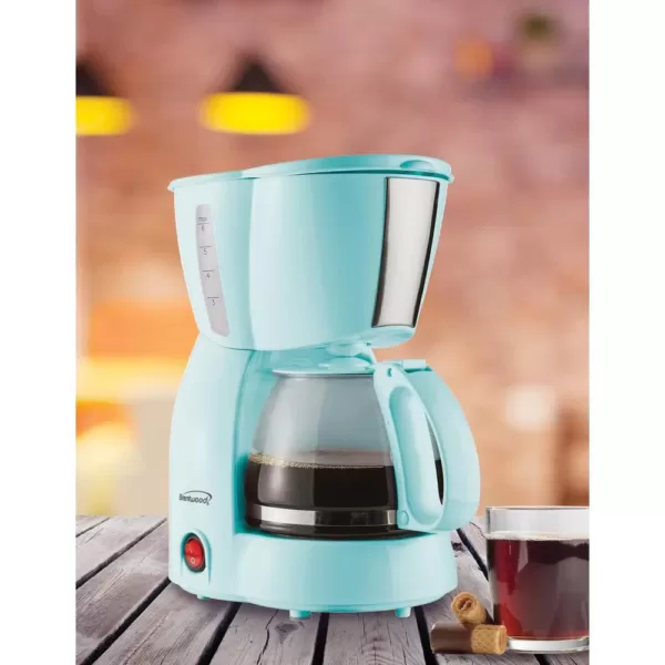 Brentwood 4-Cup Blue Coffee Maker