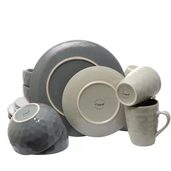 Elama Tahitian Grand 16-Piece Casual Blue Stoneware Dinnerware Set (Service for 4)