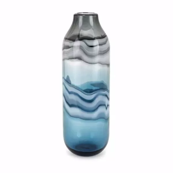 IMAX Delphia Blue Large Glass Vase