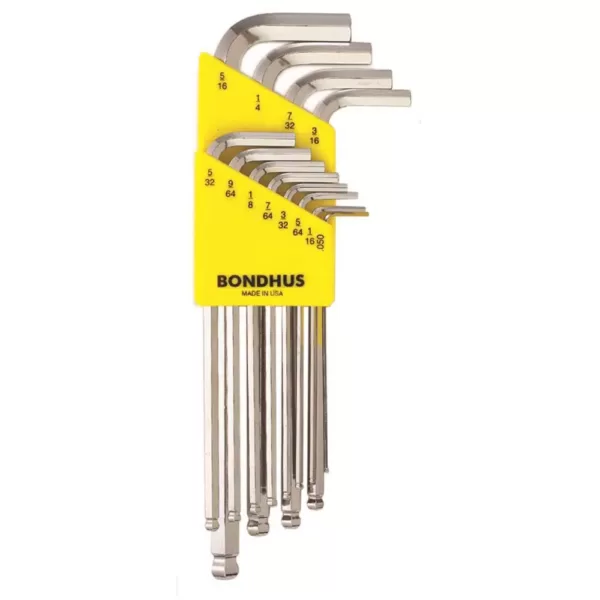 Bondhus Standard Ball End Long Arm L-Wrench Set with BriteGuard Finish (12-Piece)