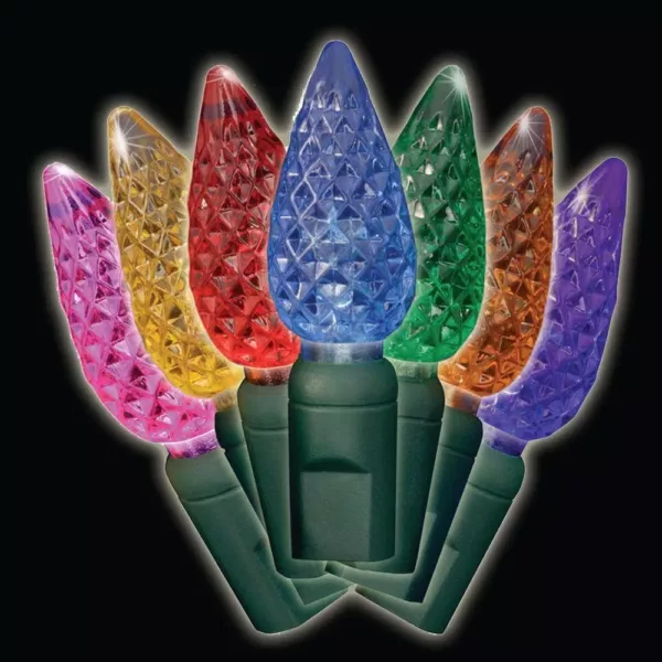 Brite Star 35-Light Multi-colored Faceted C6 LED Light Set (Set of 2)