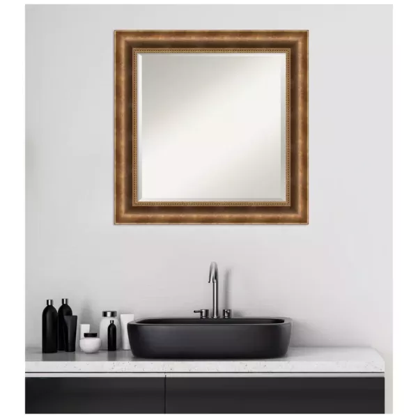 Amanti Art Manhattan Bronze 25.38 in. x 25.38 in. Bathroom Vanity Wall Mirror