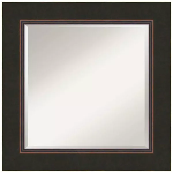 Amanti Art Milano 26 in. W x 26 in. H Framed Square Beveled Edge Bathroom Vanity Mirror in Bronze Bronze