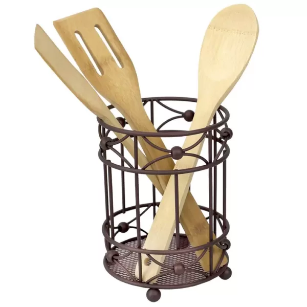 Home Basics Arbor Oil-Rubbed Bronze Cutlery Holder with Mesh Bottom and Non-Skid Feet