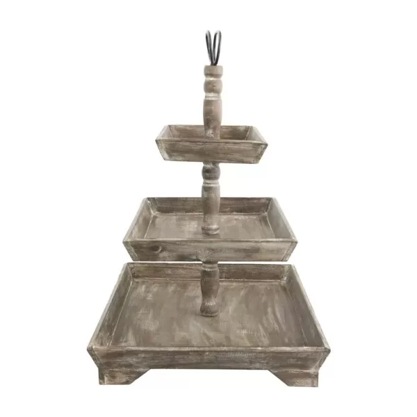 3R Studios Brown Decorative 3-Tier Tray