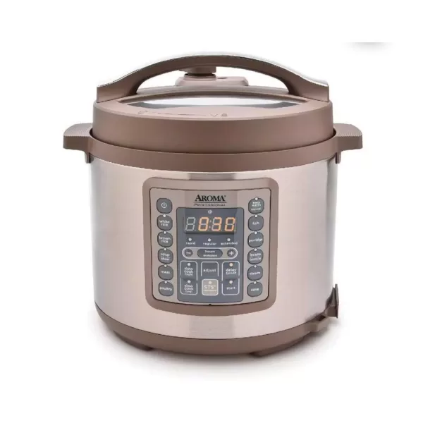 AROMA 4 Qt. Brown Electric Multi-Cooker with Aluminum Pot