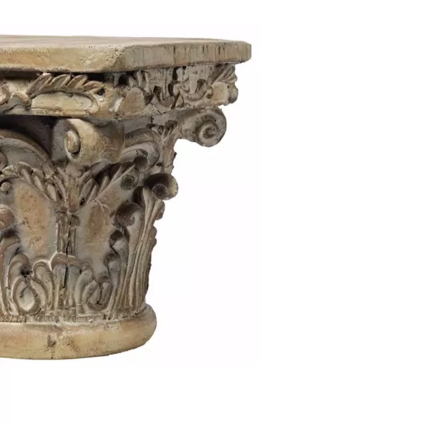 Benjara Aesthetic Resin Decorative Pedestal