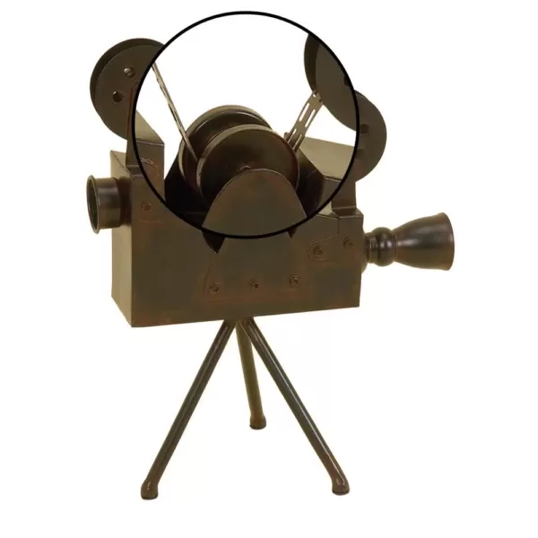 LITTON LANE 12 in. x 15 in. Vintage Decorative Metal Movie Camera