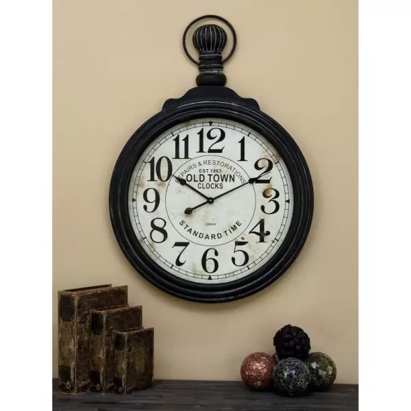 LITTON LANE 39 in. x 28 in. Wood Wall Clock