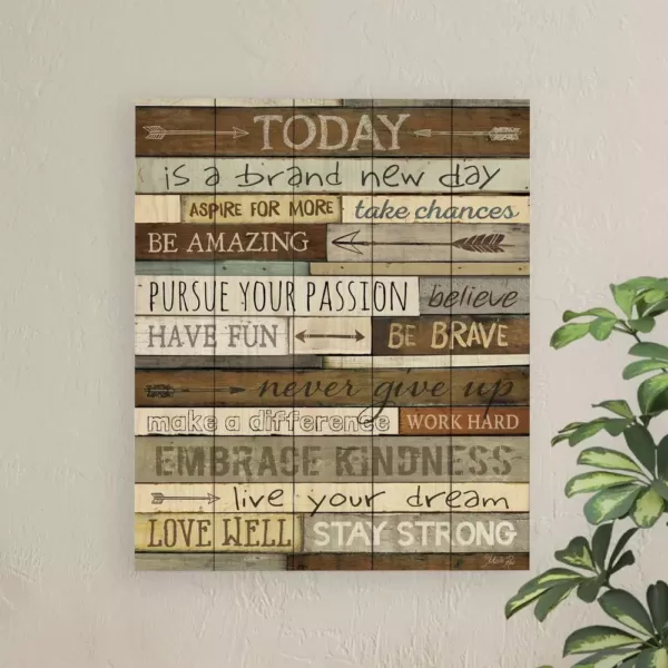 P Graham Dunn Today is a Brand New Day Wood Pallet Individual Wooden Art