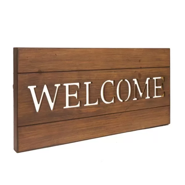 Pinnacle Welcome Cut Out Wood Plank Wall Art Decor