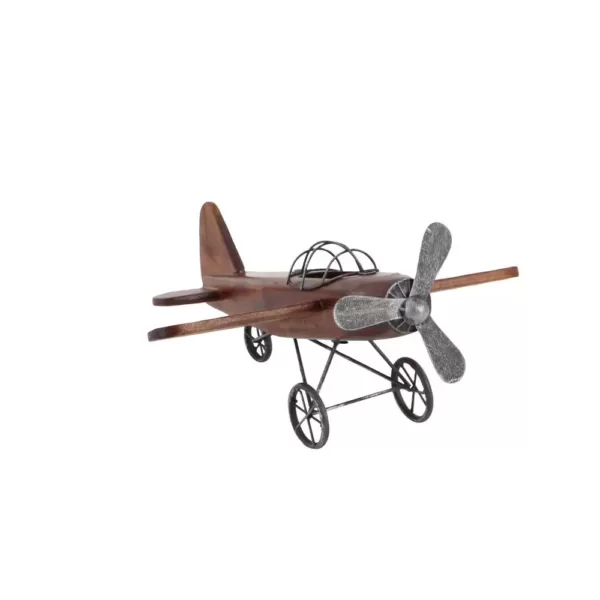 LITTON LANE Vintage Plane Wood and Metal Decor