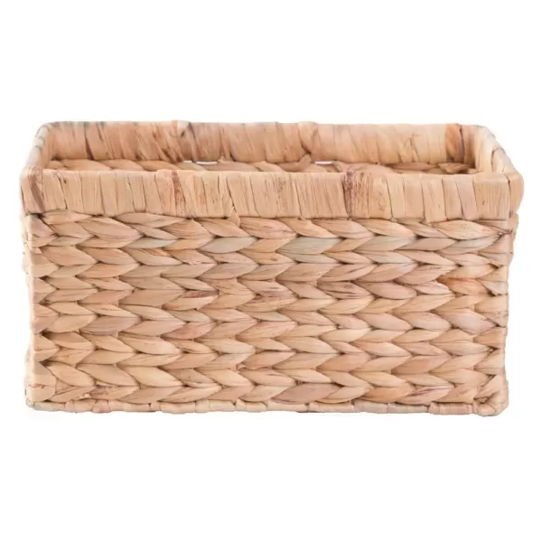 Vintiquewise Natural Water Hyacinth Rectangular Storage Bin Basket