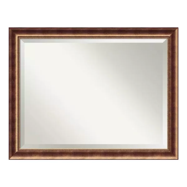 Amanti Art Manhattan 46 in. W x 36 in. H Framed Rectangular Beveled Edge Bathroom Vanity Mirror in Burnished Bronze