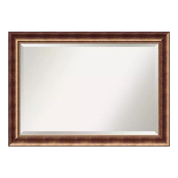 Amanti Art Manhattan 42 in. W x 30 in. H Framed Rectangular Beveled Edge Bathroom Vanity Mirror in Burnished Bronze