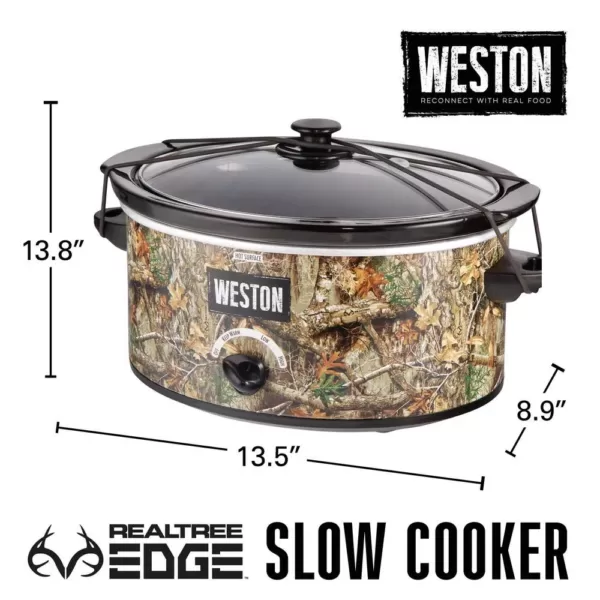 Weston Realtree Edge 5 Qt. Camouflage Slow Cooker with Lid Strap