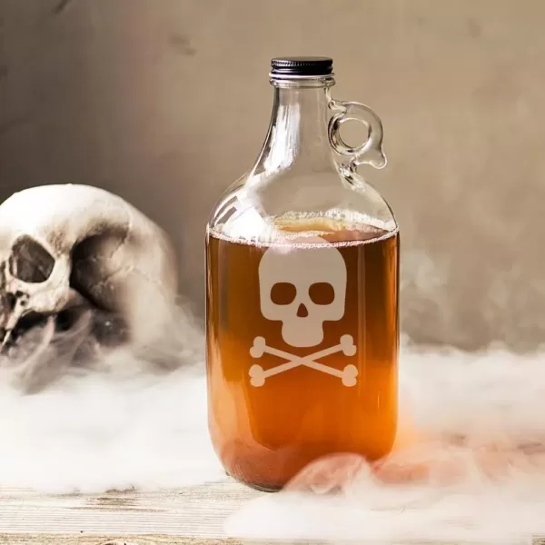 Cathy's Concepts 10.44 in. Skull and Crossbones Halloween Craft Beer Growler