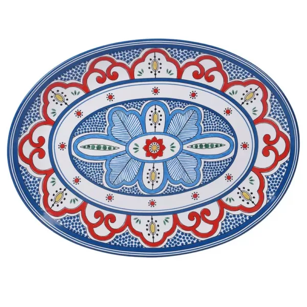 Certified International Tangier Multi-Colored 16 in. Earthenware Oval Platter