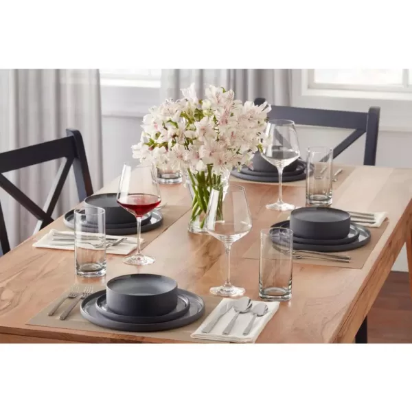 Home Decorators Collection Pierce 16-Piece Charcoal and Shadow Gray Contrast Stoneware Dinnerware Set (Service for 4)