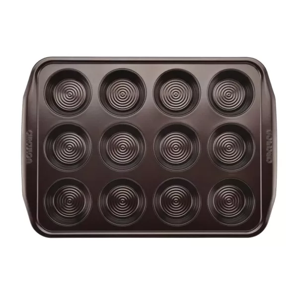 Circulon 12-Cup Chocolate Brown Non-Stick Bakeware Muffin Pan