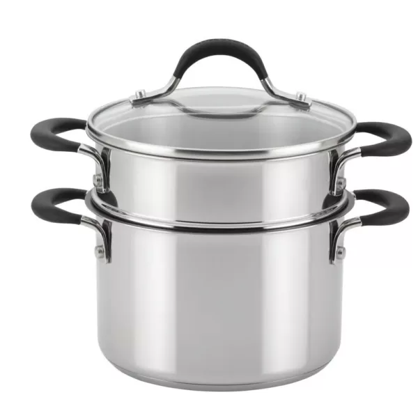 Circulon Momentum 3 qt. Stainless Steel Nonstick Sauce Pot with Glass Lid