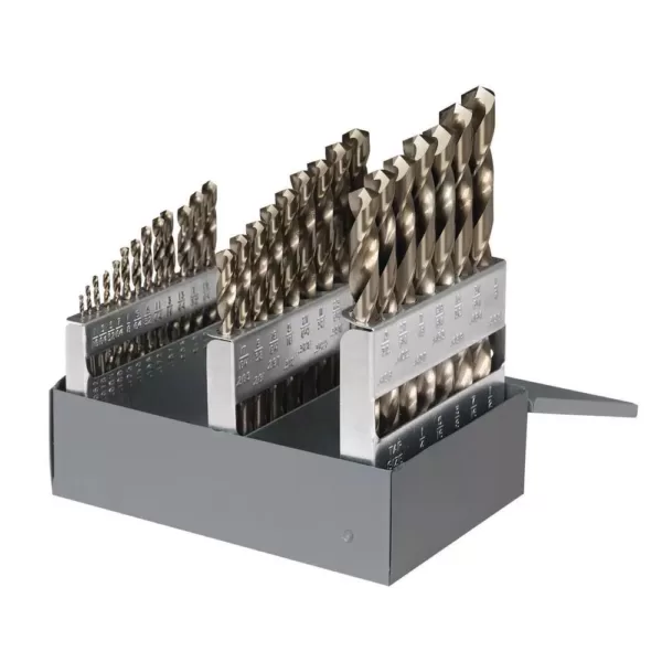 CLE-LINE 1802 Cobalt Heavy-Duty 135-degree Split Point 1/16 in. - 1/2 in. x 64 Bit Set (29-Piece)