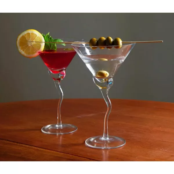 Abigails Martini 13 oz. Glass with Wave Stem (Set of 4)