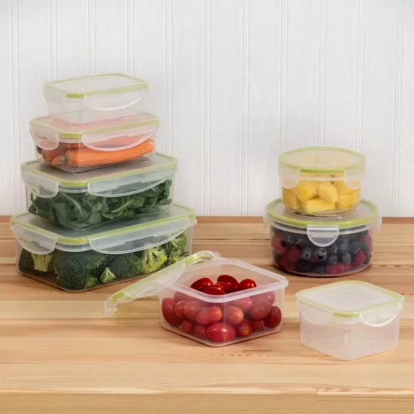 Honey-Can-Do 16-Piece Clear Locking Plastic Food Container Set