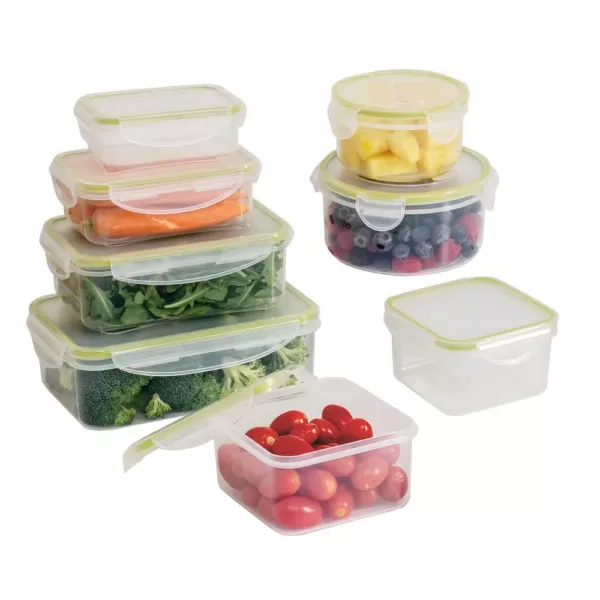 Honey-Can-Do 16-Piece Clear Locking Plastic Food Container Set