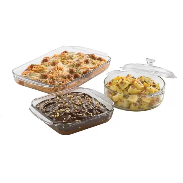 Libbey Baker's Basics 3-Piece Glass Bake Set with Cover