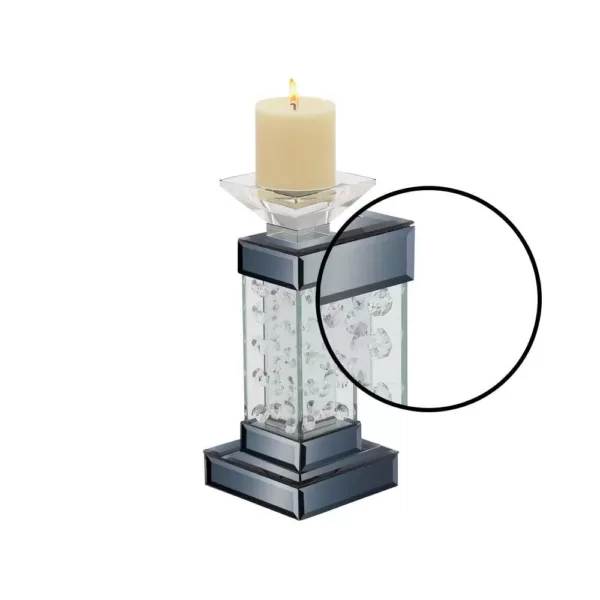 LITTON LANE Glass-Encased Crystal Bubble Candle Holder