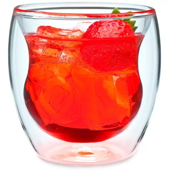 Ozeri Curva Artisan Series 8 oz. Double Wall Beverage Glasses and Tumblers (Set of 4)