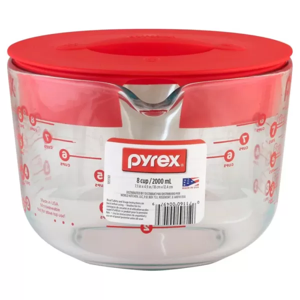 Pyrex Clear Measuring Cup with Red Lid