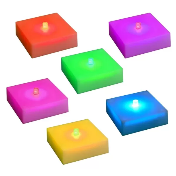 LUMABASE Color Changing LED Lights with Timer (Set of 6)