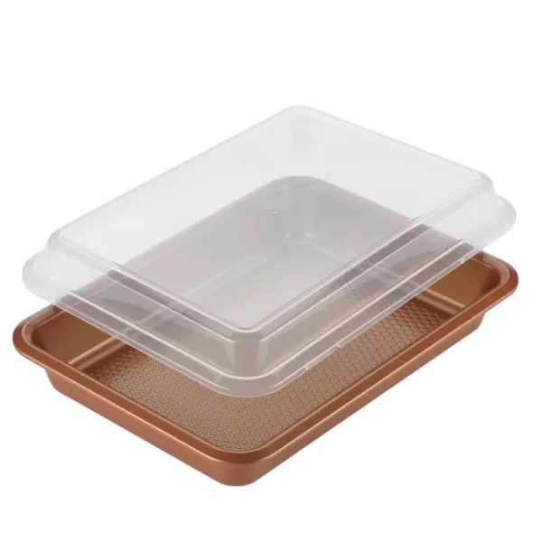 Ayesha Curry 9 in. x 13 in. Copper Bakeware Covered Cake Pan