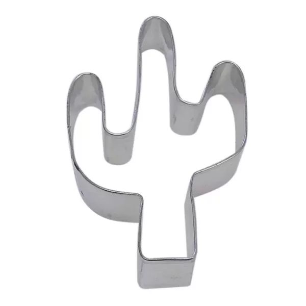 CybrTrayd 12-Piece 4 in. Cactus Tinplated Steel Cookie Cutter & Cookie Recipe