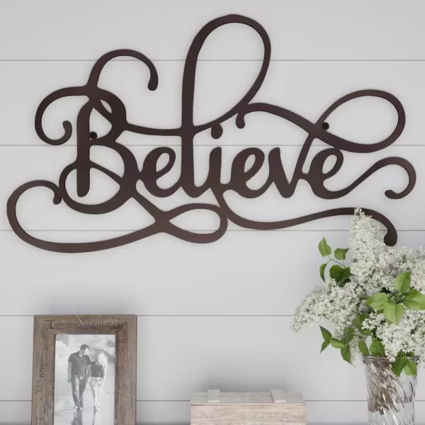 Lavish Home "Believe" Metal Cutout Sign