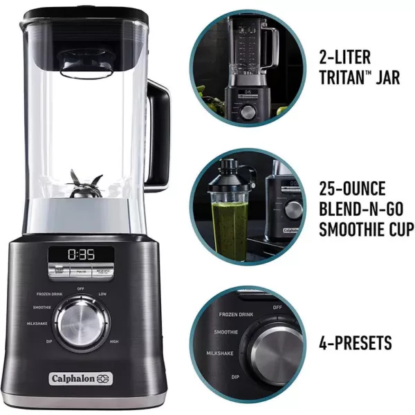 Calphalon 67 oz. 10-Speed Dark Stianless Steel Auto Speed Blender