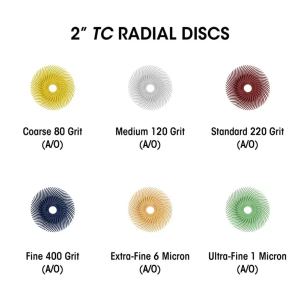 Dedeco Sunburst 5/8 in. Radial Discs - 1/16 in. Standard 220-Grit Arbor Rotary Cleaning and Polishing Tool (12-Pack)