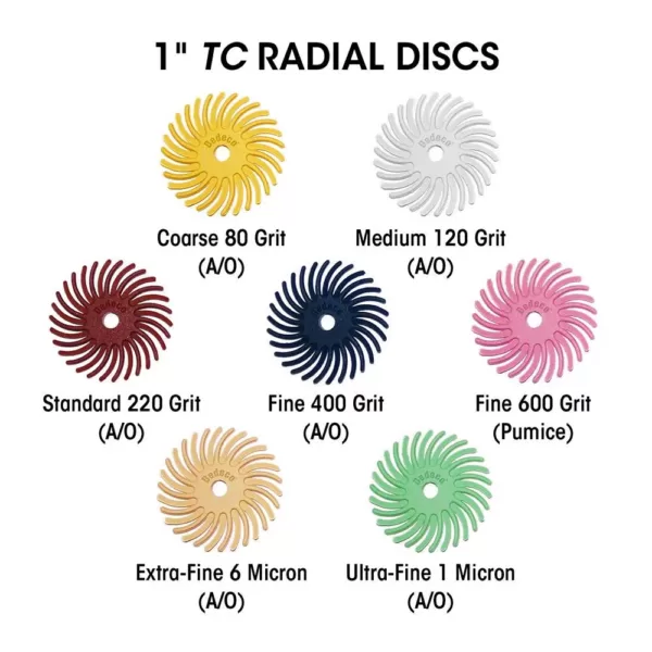 Dedeco Sunburst 5/8 in. Radial Discs - 1/16 in. Extra-Fine 6 mic Arbor Rotary Cleaning and Polishing Tool (12-Pack)