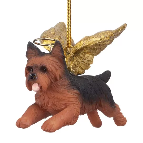 Design Toscano 2.5 in. Honor the Pooch Yorkie Holiday Dog Angel Ornament