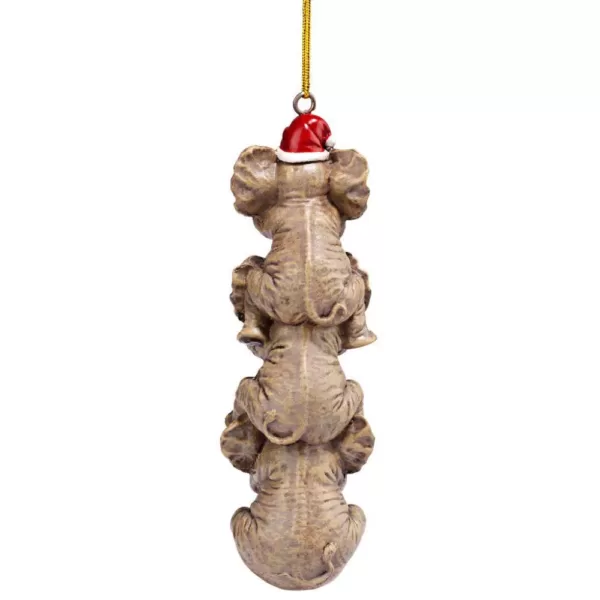 Design Toscano 5 in. See, Speak, Hear No Evil Elephant Holiday Ornament