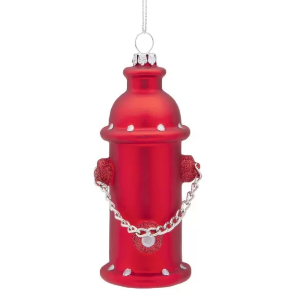 Design Toscano 5 in. Fire Hydrant Blown Glass Holiday Ornament