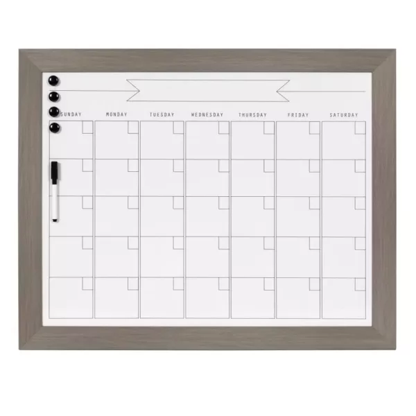 DesignOvation Beatrice Monthly Dry Erase Calendar Memo Board