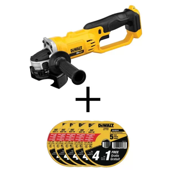 DEWALT 20-Volt MAX Cordless 4-1/2 in. to 5 in. Grinder with (25) Metal and Stainless Cutting Wheels