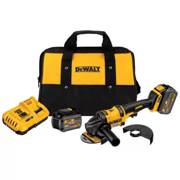 DEWALT FLEXVOLT 60-Volt MAX Cordless Brushless 4-1/2 in. Angle Grinder, (2) FLEXVOLT 6.0Ah Batteries & Reciproacting Saw